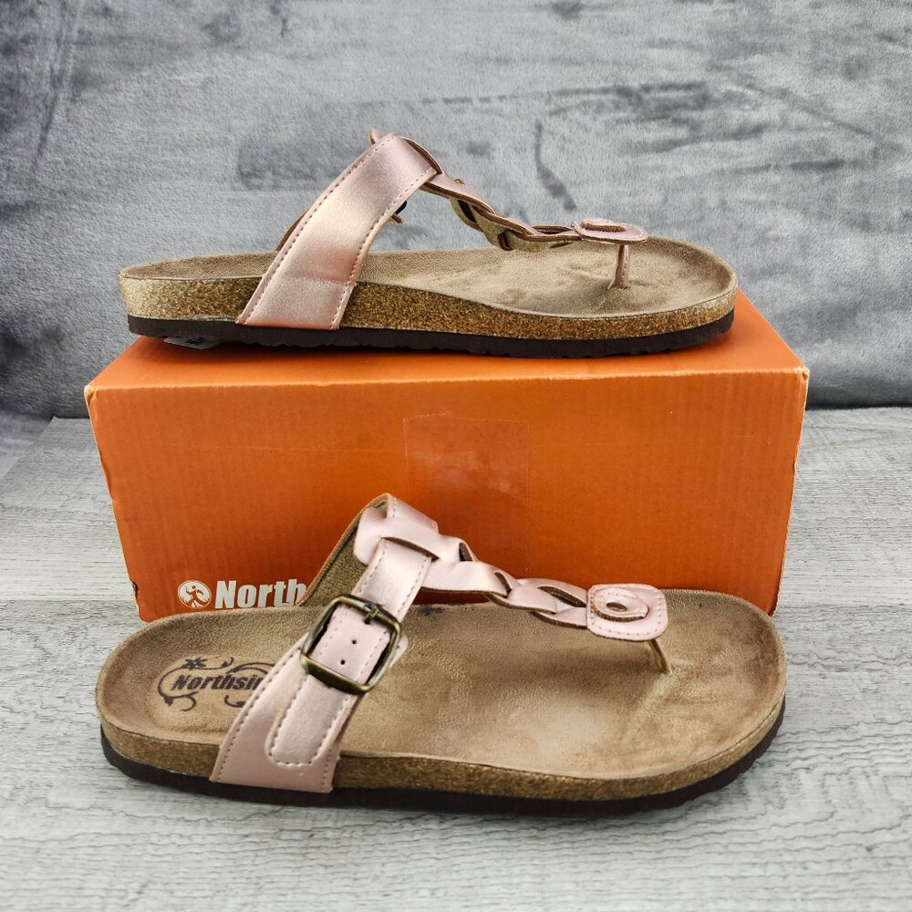 NorthSide Dina Cork Thonk Sandal Size 7 (EU38) Rose Gold NIB